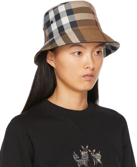 burberry plaid womens winter hat|Burberry canvas check bucket hat.